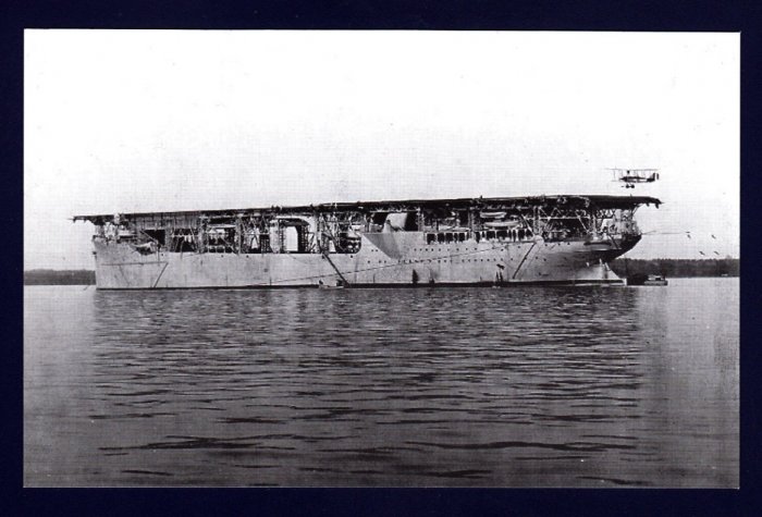 USS LANGLEY CV-1 Aircarft Carrier Navy Ship Postcard