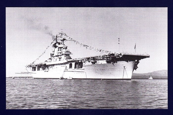USS WASP CV-7 Aircraft Carrier Navy Ship Postcard