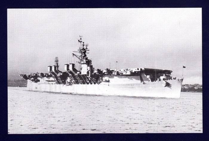 USS PRINCETON CVL-23 Aircraft Carrier Navy Ship Postcard