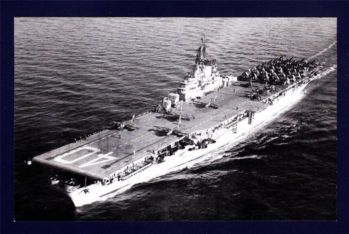 USS TARAWA CVA-40 Aircraft Carrier Navy Ship Postcard