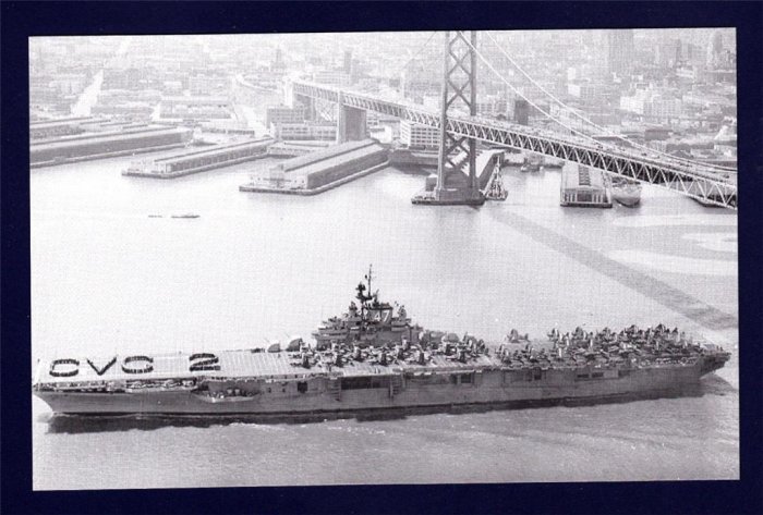 USS PHILIPPINE SEA CVA-47 Aircraft Carrier Navy Ship Postcard
