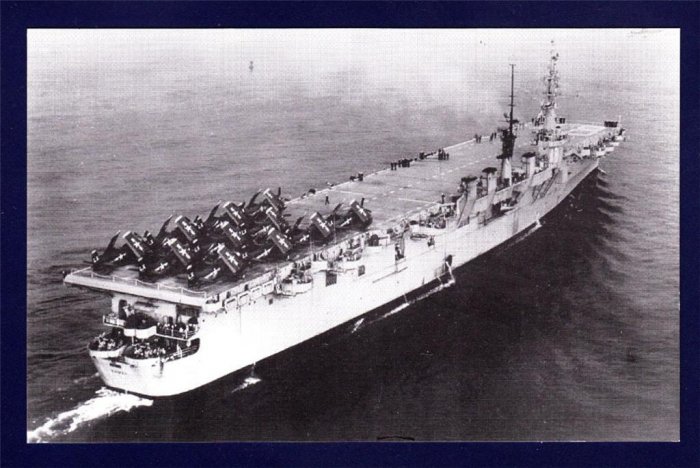 USS SAIPAN CVL-48 Aircraft Carrier Navy Ship Postcard