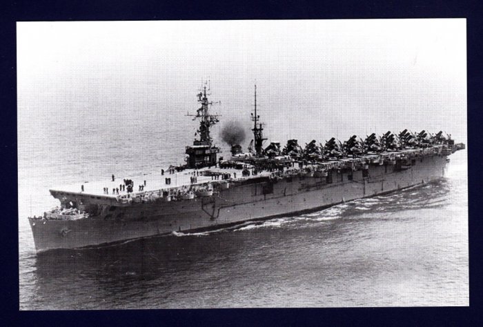 USS WRIGHT CVL-49 Aircraft Carrier Navy Ship Postcard