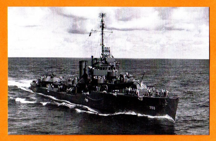 USS HULL DD-350 Destroyer Navy Ship Postcard