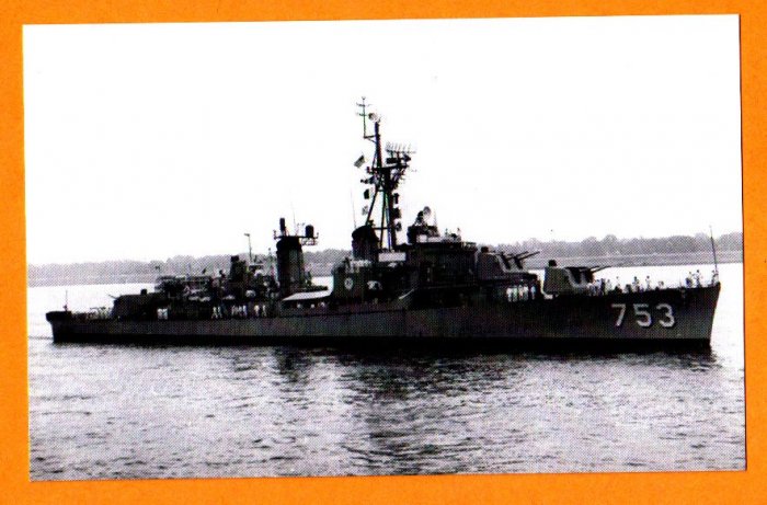 USS JOHN R. PIERCE DD-753 Destroyer Navy Ship Postcard