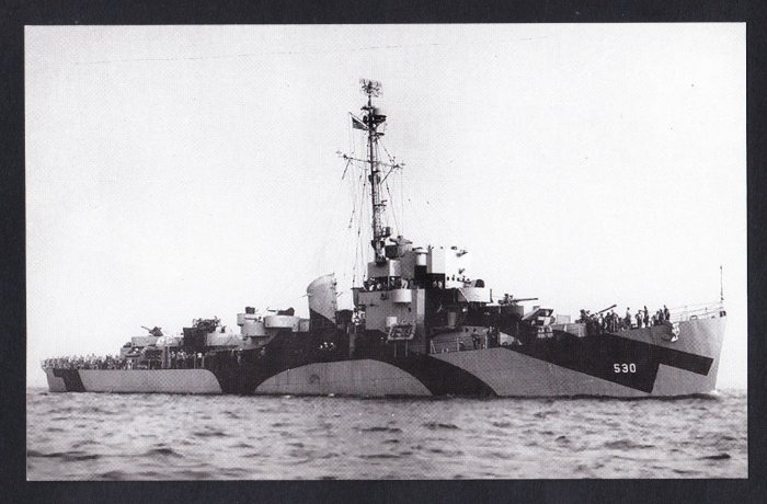 USS JOHN M. BERMINGHAM DE-530 Destroyer Escort Navy Ship Postcard