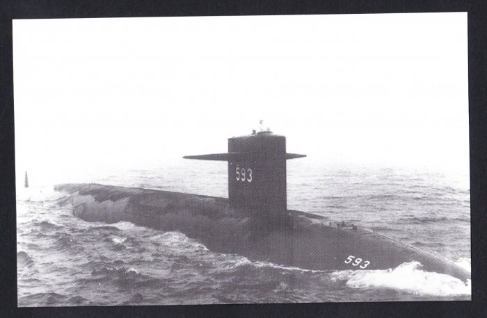 USS THRESHER SSN-593 Submarine Navy Ship Postcard