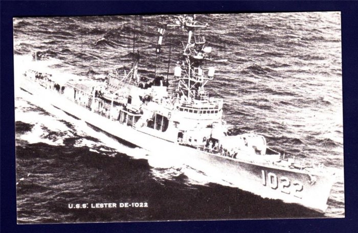 USS LESTER DE-1022 Destroyer Escort Navy Ship Postcard