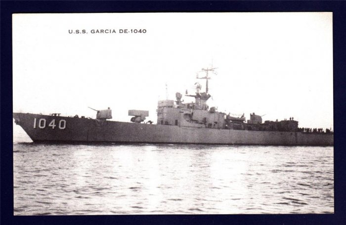 USS GARCIA DE-1040 Destroyer Escort Navy Ship Postcard