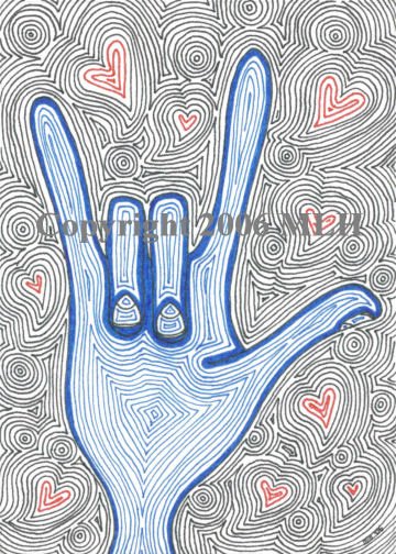 Sign of Love (aceo print)