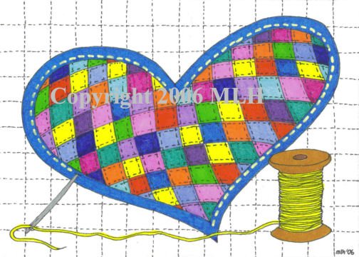 Quilted Heart (aceo print)