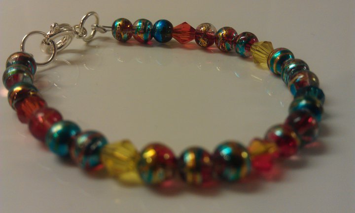 12-18 Months: Metallic Blue Czech Glass & Crystals Baby