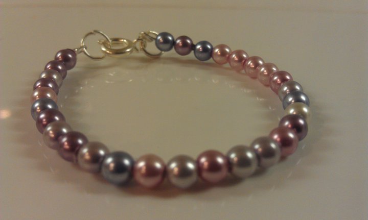 4 Years: Purple Haze Czech Glass Baby Bracelet