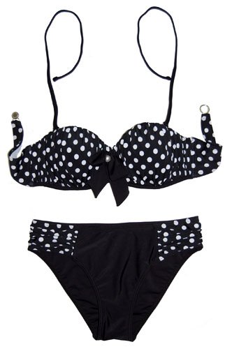 Polka Dot Bandeau Top Bikini