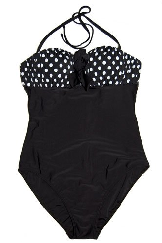 Polka Dot & Satin Bow Monokini Swimwear