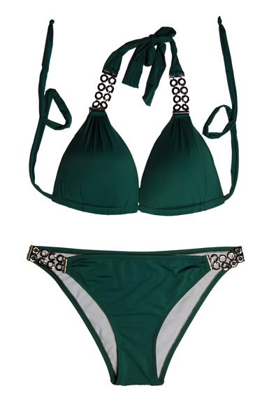 2pc Designer Bikini (Black,Green)