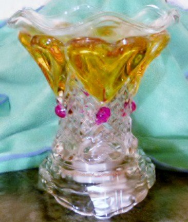 Crystal Amber Hearts Electric Oil Warmer