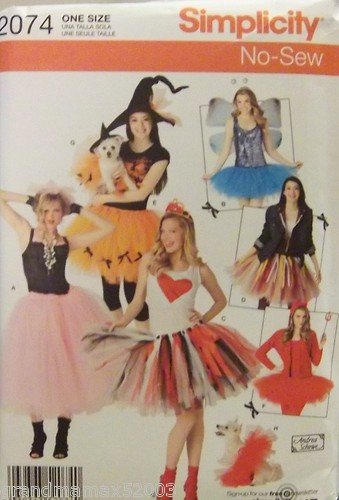 #2074 SIMPLICITY COSTUMES FOR MISSES NO SEW PATTERN