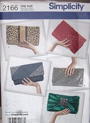 #2166 SIMPLICITY FIVE CLUTCH BAGS DESIGNS PATTERN