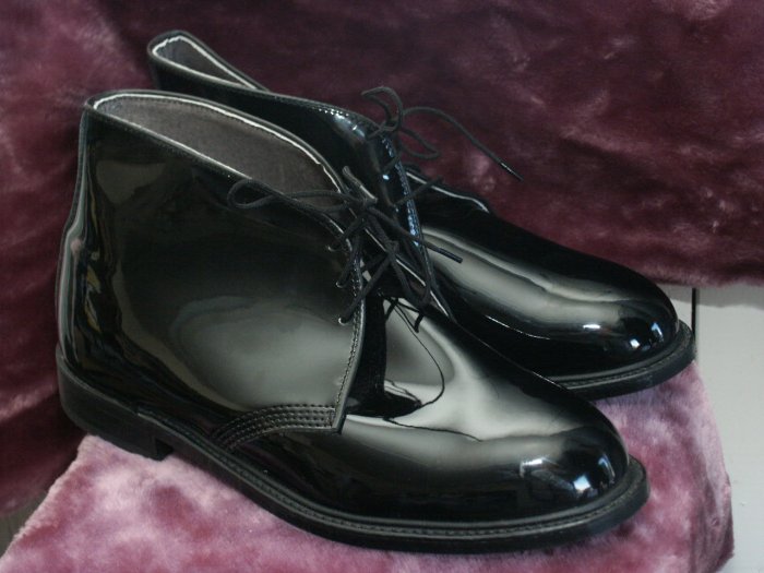 Men's 8.5 EEE Patent Formal Dress Uniform Boots-Throgood NIB
