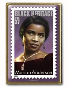 Marian Anderson stamp pin lapel hat Black History 3896