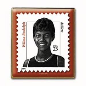 Wilma Rudolph stamp pin lapel pins hat Black History 3422