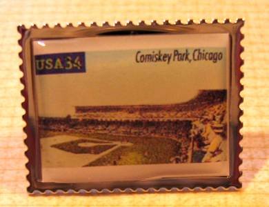 Comiskey Park Chicago White Sox stamp pin lapel pins hat 3517