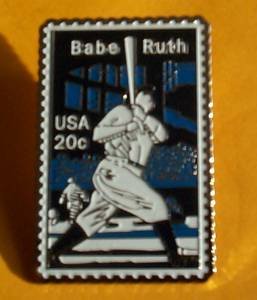 Herman Babe Ruth baseball stamp pin baseball lapel pins NY Yankees hat 2046