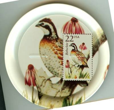 California Quail stamp coasters Bobwhite lot of 4