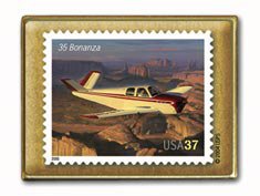 Bonanza 35 Aircraft Aviation stamp pin lapel pins hat 3624