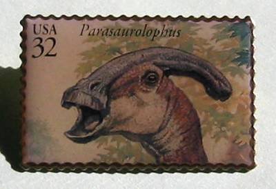 Parasaurolophus Dinosaur stamp pin lapel pins hat 3136o s