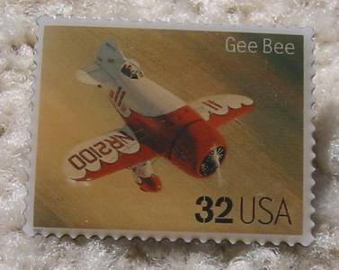 Gee Bee Classic Aircraft Plane stamp pin lapel 3142i s