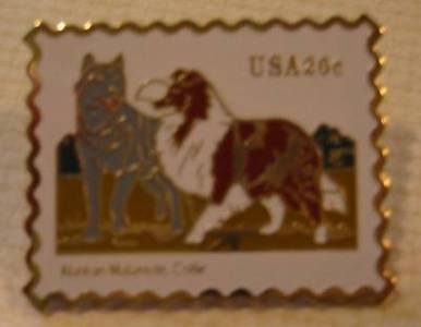 Malamute Collie stamp pin lapel pins cloisonné hat 2100