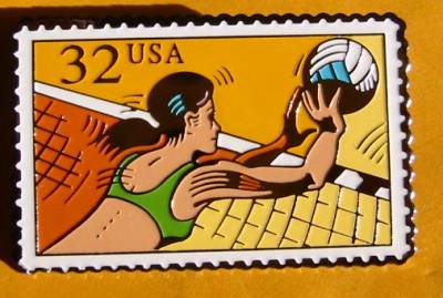 Volleyball Sports stamp pin lapel pins hat tie tac 2961