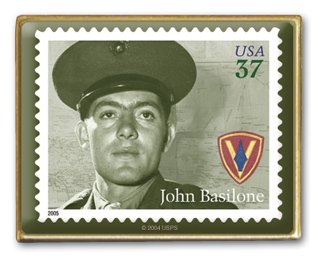 Distinguished Marine Basilone stamp pin lapel pins 3963