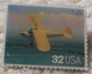 Cub Classic Aircraft Plane stamp pin lapel pins 3142c s