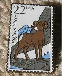 Bighorn Sheep Wildlife stamp pin lapel hat tie tac 2288