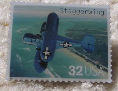 Staggerwing Classic Aircraft stamp pin lapel 3142J s