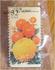 Chrysanthemum Garden Flower stamp pin lapel hat 2994 s