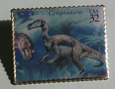 Camptosaurus Dinosaur stamp pin lapel pins hat 3136b s