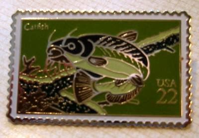 Catfish stamp pin lapel pins hat tie tac new 2209