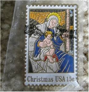 Stained glass Madonna Stamp pin lapel pins hat 1842