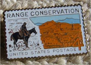 Range Conservation horse stamp pin lapel pins hat 1176