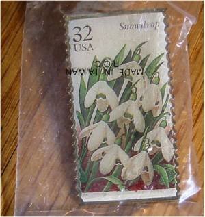 Snowdrop Garden Flower stamp pin lapel pins hat 3028 s