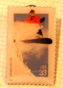 Snowboarding Stamp Pin hat lapel pins tie tac new 3323 s