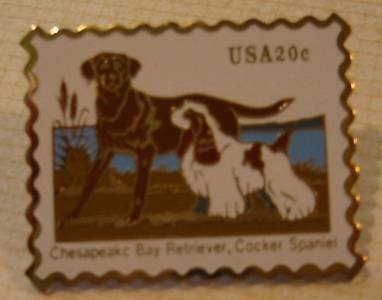 Retriever Spaniel stamp pin lapel pins hat 2099
