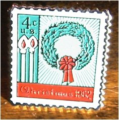 Christmas Wreath stamp pin lapel pins hat tie tac 1205