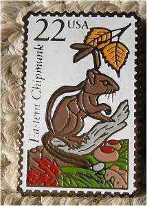 Eastern Chipmunk stamp pin lapel pins hat tie tac 2297