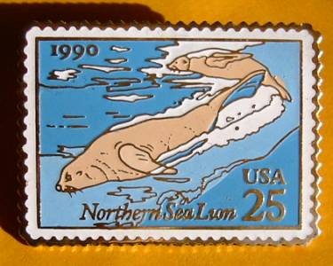 Northern Sea Lions stamp pin lapel pins tie tac 2509 S