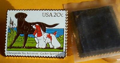 Retriever Spaniel stamp magnet dogs cloisonné 2099mg